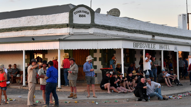 The famous Birdsville Hotel would have been a popular place as temperatures soared.