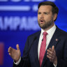 J.D. Vance speaking during the debate.