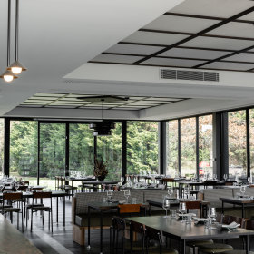 The contemporary interiors.