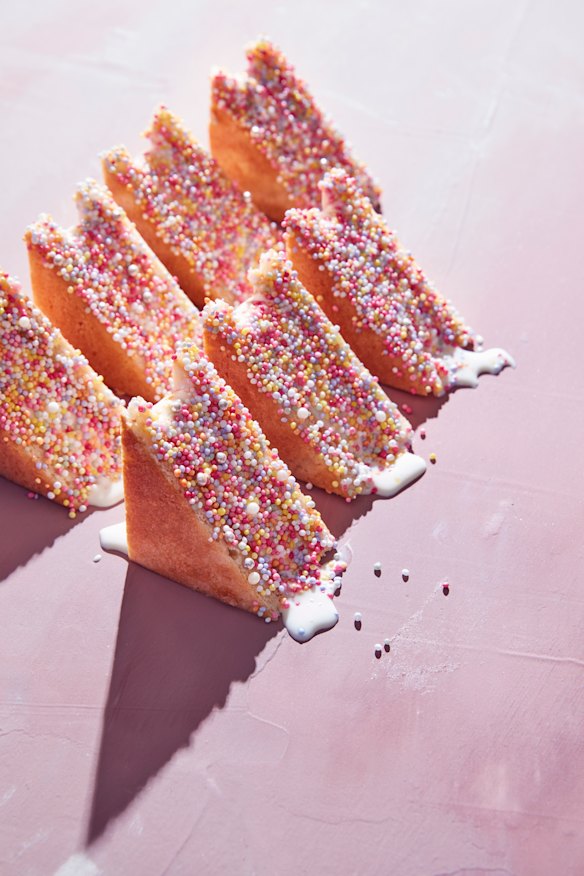 Two Good’s fairy bread ice-cream sandwiches.