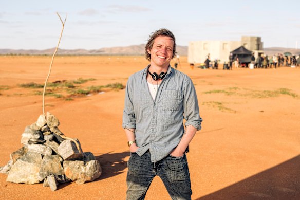Series creator Ben Jenkins on the of The Killings at Parrish Station in Broken Hill. 