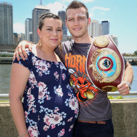 WBO welterweight champion Jeff Horn with wife Joanna.