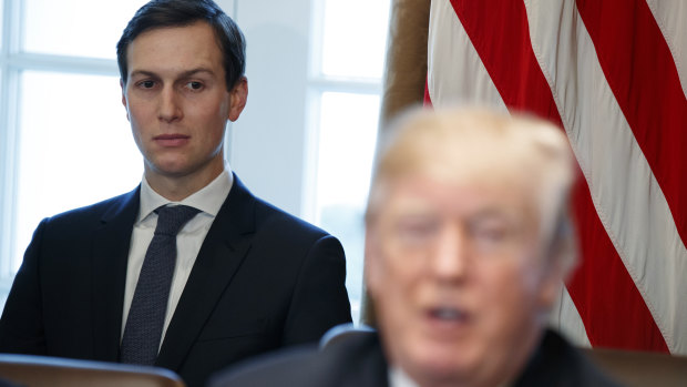 White house senior adviser Jared Kushner pictured in December with his father-in-law US President Donald Trump.