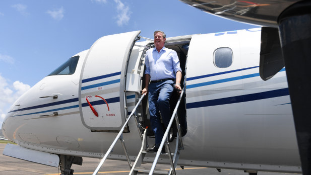 Opposition Leader Tim Nicholls touched down in Townsville on Wednesday,