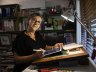 Cartoonist Cathy Wilcox at her home studio.