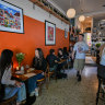 Arnold’s wine bar in Kensington, complete with disco ball.