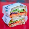 Salad sandwich at Rippers Ripponlea. 