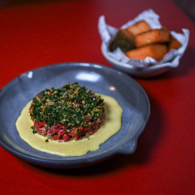 Beef tartare.