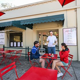 Outdoor seating is also available.