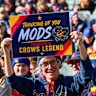 A Crows fan with Modra sign.