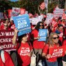 Teachers rallied in Hyde Park on Wednesday.