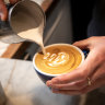 A magic coffee is poured at Bowery to Williamsburg cafe.
