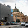 The Metro Tunnel construction site at Federation Square. 