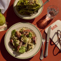 Cold roast chicken salad with celeriac, horseradish, capers and a tarragon mustard dressing.