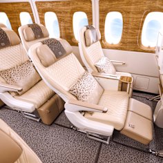 Seats are stylish and curvy, though a fully reclined seat in front feels intrusive.