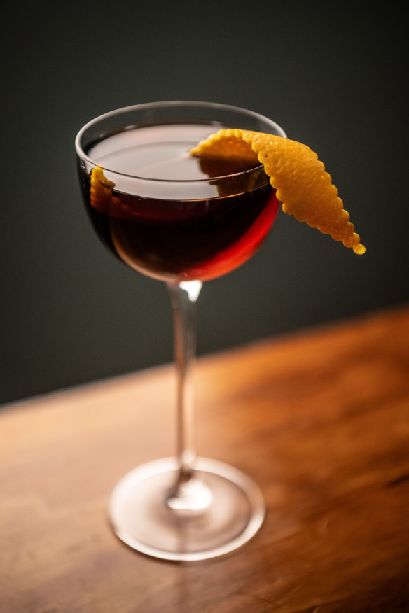 A Coffee Manhattan cocktail.