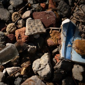 Building waste and rubble seen at the edge of the Wheeny Creek wetlands.