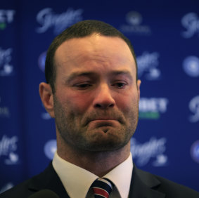 Boyd Cordner’s retirement press conference was emotional for all involved.