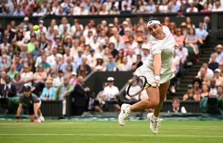Jabeur on her way to the WImbledon final last year.