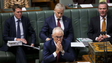 Prime Minister Malcolm Turnbull during question time.