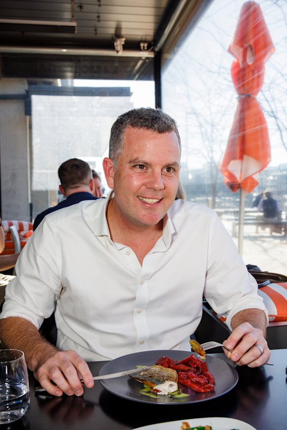 Trent Twomey at lunch at Molto and out of uniform.