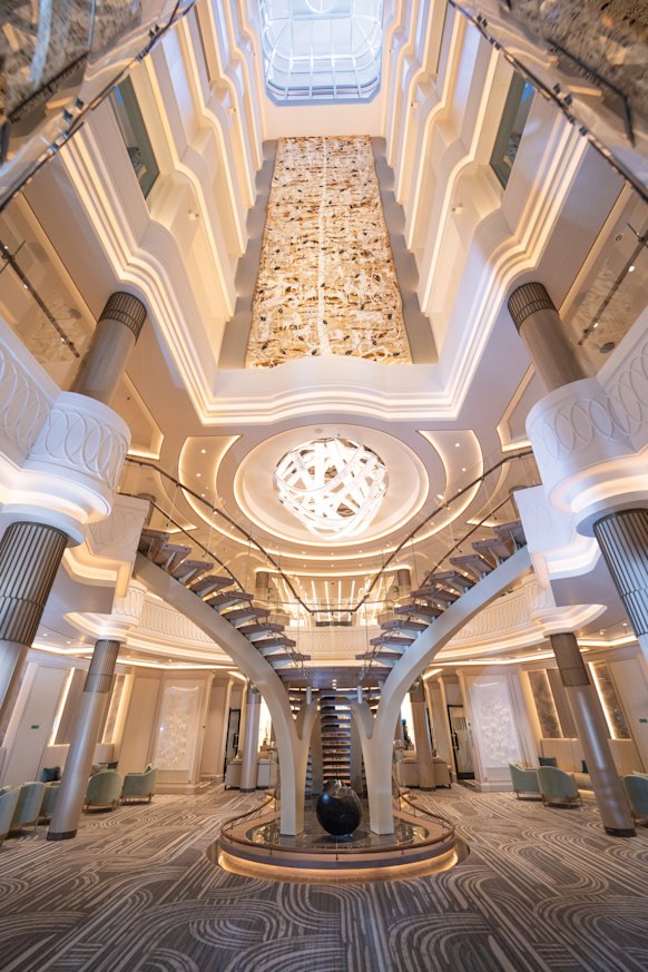 The Grandeur’s soaring atrium. 