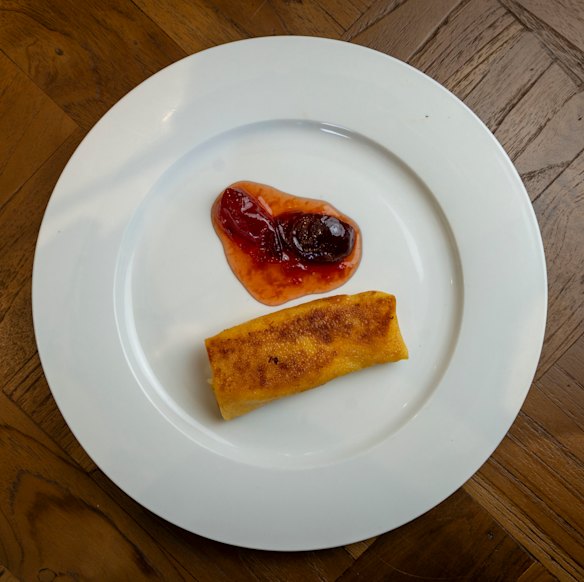 Nalisniki (crêpes with plum jam) for dessert.