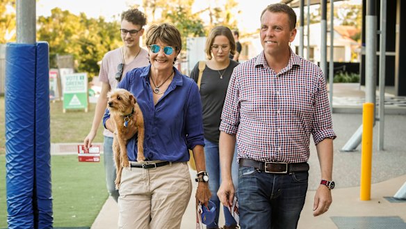 Scott Emerson with his family on election day.