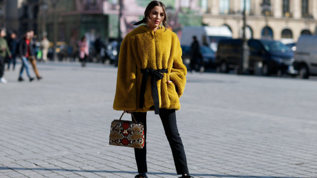 Olivia Culpo arriving at Lanvin at Paris Fashion Week.