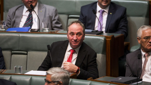 Looking to the future: Barnaby Joyce in Question Time on Monday.
