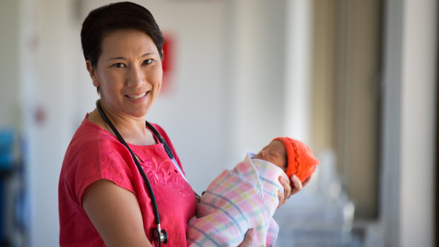 Baby Willow was diagnosed with vitamin D deficiency when she was born. She is pictured with pediatric endocrinologist Jacky Hewitt.