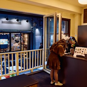 Inside Little Collins Street eatery Apa's Canteen.