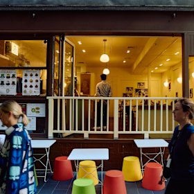 Apa's Canteen glows on Little Collins Street.