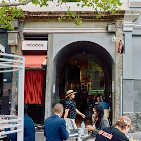 Streetside seating is available.