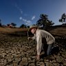 Duncan Barber on his parched property near Redesdale.