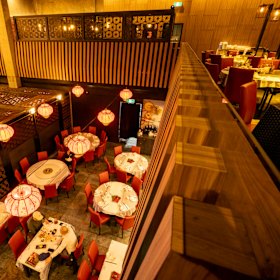 Shunde Cuisine restaurant includes a mezzanine level.