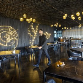 Dark and brooding, even with twinkling light installations.