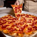 New York-style pepperoni pizza at Sunnyside Sliced in Docklands.