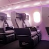 New premium economy seats with the 787 cabin revamp. The seats include head wings for privacy; they also house a reading light.