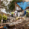 The explosion levelled parts of the building.