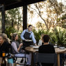 The back deck at Bangalay Dining in Shoalhaven Heads.