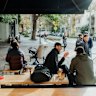 Customers outside Artificer, Surry Hills.