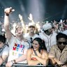 Coachella fans in the crowd as Justice performed.