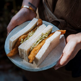 King George whiting sandwich. 