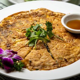 Oyster omelette.