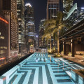 QT Singapore’s pool, on the rooftop of the nearly century-old building.