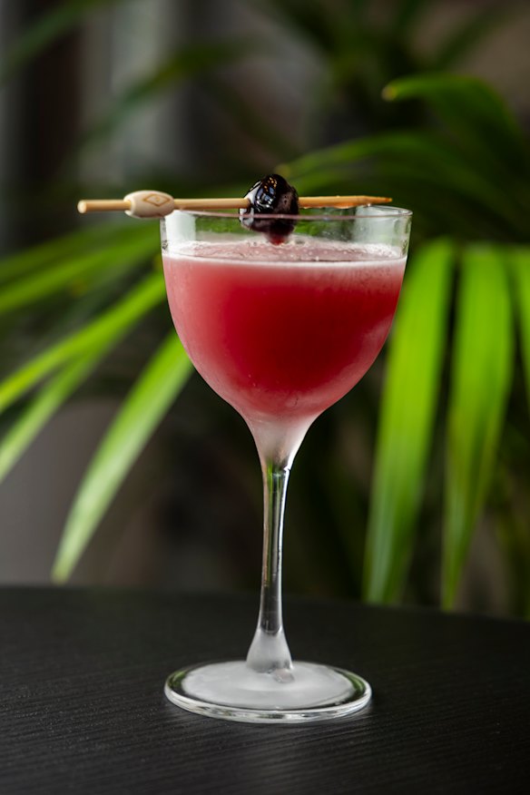 The Sweet Talk cocktail with Naught sangiovese gin, ume plum, blackberry and citrus.