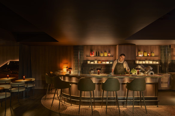 Choose a seat to suit your mood at basement bar Mr Mills.