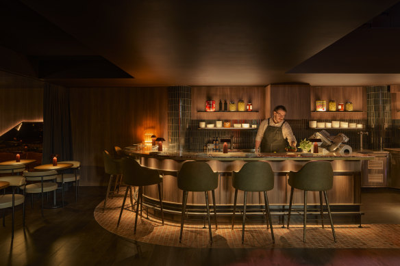 Choose a seat to suit your mood at basement bar Mr Mills.