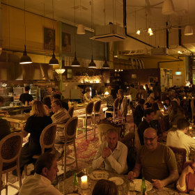 The dining room has a lived-in feel. 